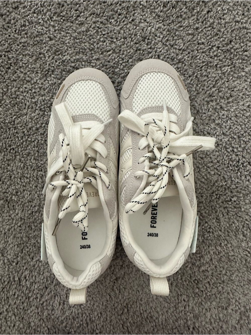 Forever 21 Womens Cream & Light Gray Mesh Sneakers